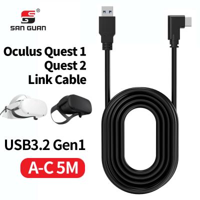 VR Oculus Quest 1/2 Link Cable 5M Right Angle Usb 3.2 Gen1 For VR Oculus Quest Headset